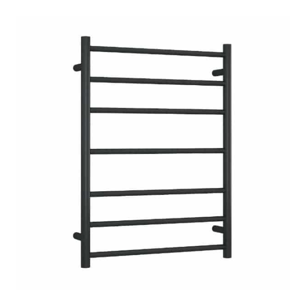 Thermogroup 12V Straight Round Ladder Heated Towel Rail 600mm | Matte Black |