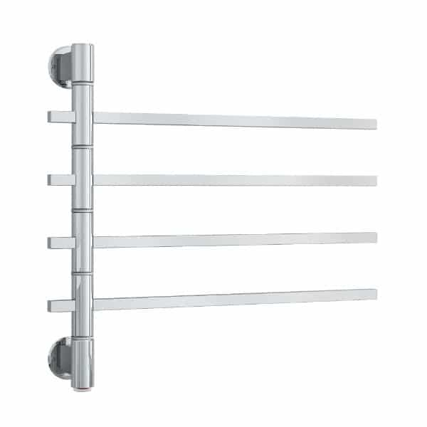 Thermogroup 4 Bar Thermorail Square Swivel Heated Towel Rail 600mm | Polished Stainless |