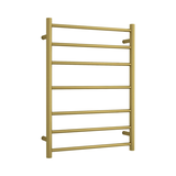 Thermogroup 7 Bar Thermorail Round Heated Towel Ladder 600mm | Brushed Gold |