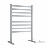 Thermogroup 8 Bar Thermorail Straight Flat Square Free-Standing Heated Towel Rail 590mm | Polished Stainless |