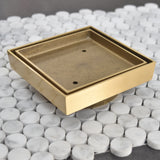 Brass Tile Insert Floor Waste | 90mm Outlet, Brushed Brass (Gold)