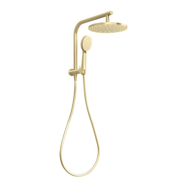 Phoenix Vivid Slimline Compact Twin Shower, Brushed Gold