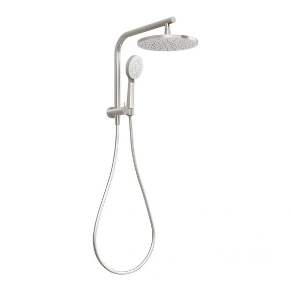 Phoenix Vivid Slimline Compact Twin Shower, Brushed Nickel