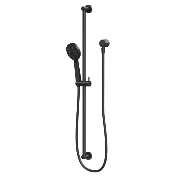 Phoenix Vivid Slimline Extended Rail Shower, Matte Black