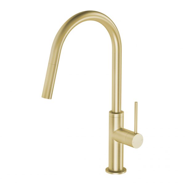 Phoenix Vivid Slimline Pull Out Sink Mixer 200mm | Brushed Gold |