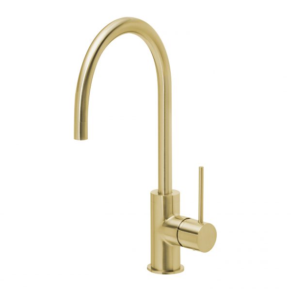 Phoenix Vivid Slimline Sink Mixer 220mm Gooseneck, Brushed Gold