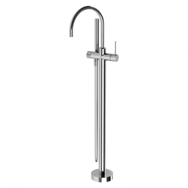 Phoenix Vivid Slimline Floor Mounted Bath Mixer with Hand Shower, Chrome