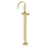 Phoenix Vivid Slimline Floor Mounted Bath Mixer with Hand Shower | Brushed Gold |