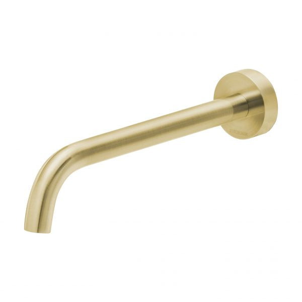 Phoenix Vivid Slimline Basin/ Bath Wall Outlet 230mm Curved, Brushed Gold