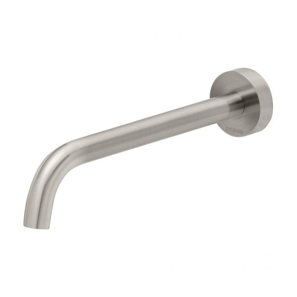 Phoenix Vivid Slimline Basin/ Bath Wall Outlet 230mm Curved, Brushed Nickel