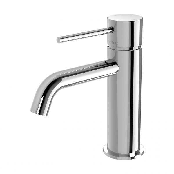 Phoenix Vivid Slimline Basin Mixer Curved Outlet, Chrome