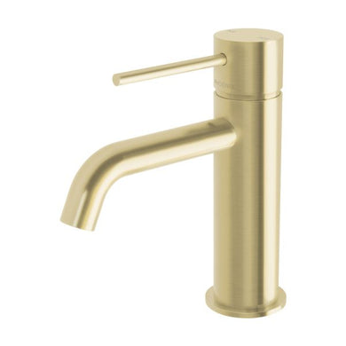Phoenix Vivid Slimline Basin Mixer Curved Outlet | Brushed Gold |