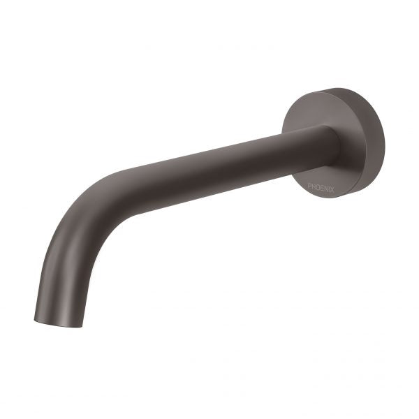 Phoenix Vivid Slimline Basin/ Bath Wall Outlet 180mm Curved, Gunmetal