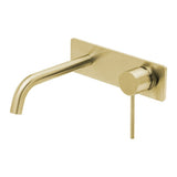 Phoenix Vivid Slimline Basin/ Bath Wall Mixer Set 180mm Curved | Brushed Gold |
