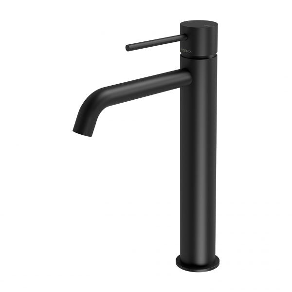 Phoenix Vivid Slimline Vessel Mixer Curved Outlet, Matte Black
