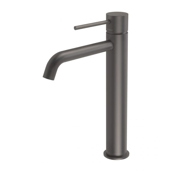 Phoenix Vivid Slimline Vessel Mixer Curved Outlet, Gunmetal