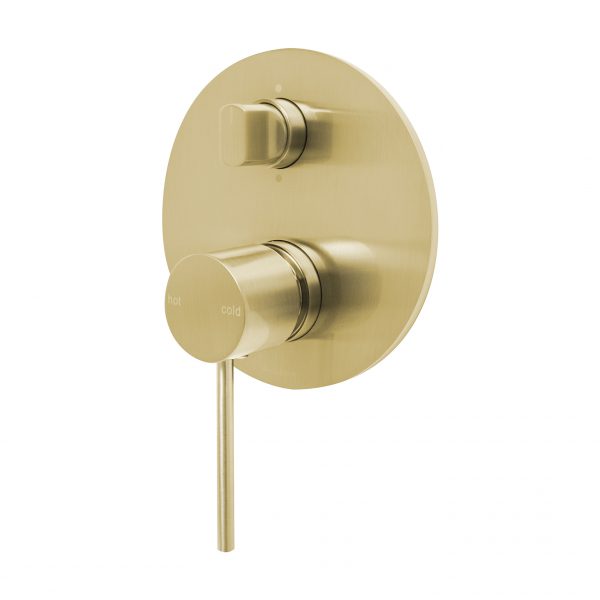 Phoenix Vivid Slimline Shower/ Bath Diverter Mixer, Brushed Gold