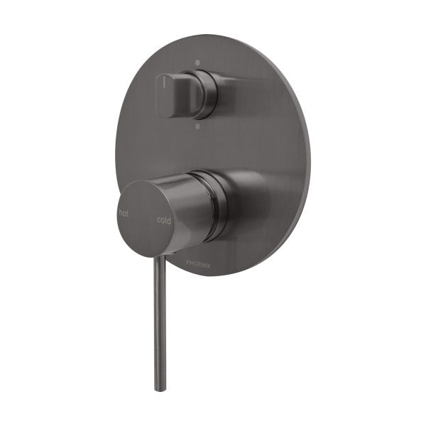 Phoenix Vivid Slimline Shower/ Bath Diverter Mixer, Brushed Carbon