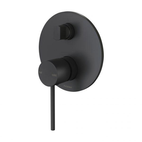 Phoenix Vivid Slimline Shower/ Bath Diverter Mixer, Matte Black
