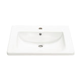 Kaku 600mm Vanity Top with Integrated Sink and Overflow, Gloss White