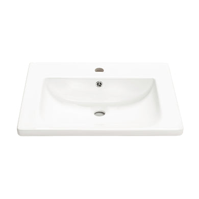 Kaku 600mm Vanity Top with Integrated Sink and Overflow, Gloss White