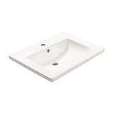 Kaku 600mm Vanity Top with Integrated Sink and Overflow, Gloss White