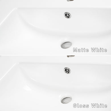 Kaku 600mm Vanity Top with Integrated Sink and Overflow, Gloss White