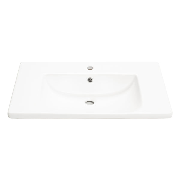 Kaku 750mm Vanity Top with 1 Tap Hole | Available in Gloss or Matte White |