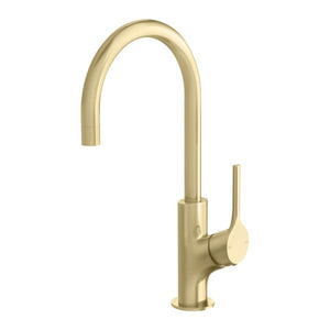 Phoenix Vivid Slimline Oval Sink Mixer 160mm Gooseneck | Brushed Gold |