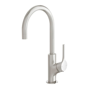Phoenix Vivid Slimline Oval Sink Mixer 160mm Gooseneck | Brushed Nickel |