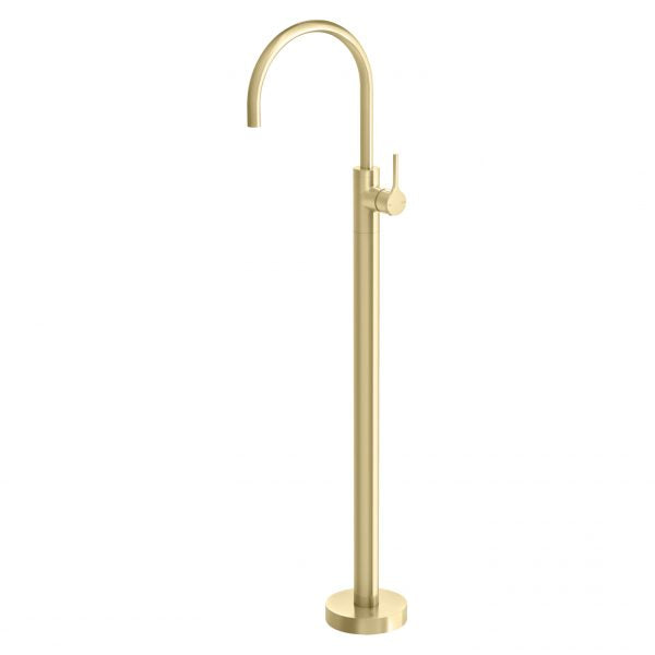 Phoenix Vivid Slimline Oval Floor Mounted Bath Mixer, Brushed Gold