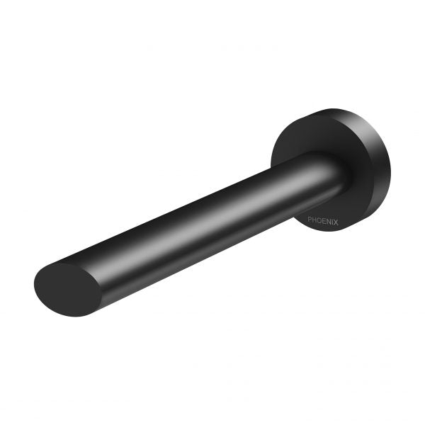 Phoenix Vivid Slimline Oval Basin/ Bath Wall Outlet 180mm, Matte Black