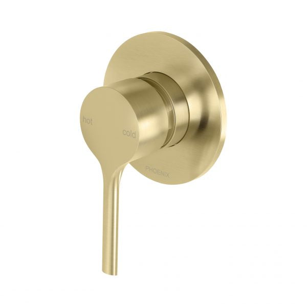 Phoenix Vivid Slimline Oval Shower/ Wall Mixer, Brushed Gold