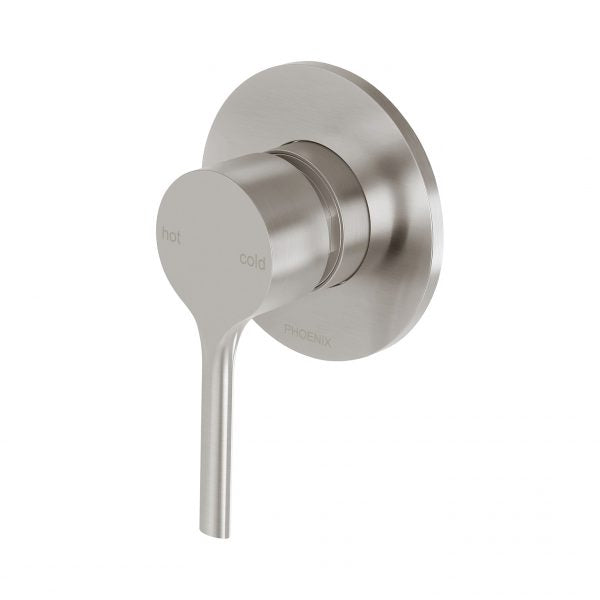 Phoenix Vivid Slimline Oval Shower/ Wall Mixer, Brushed Nickel