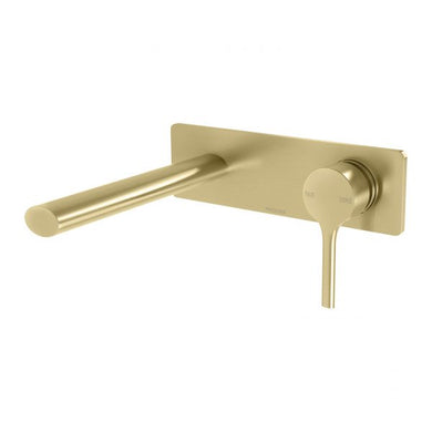 Phoenix Vivid Slimline Oval Basin/ Bath Wall Mixer Set 175mm | Brushed Gold |
