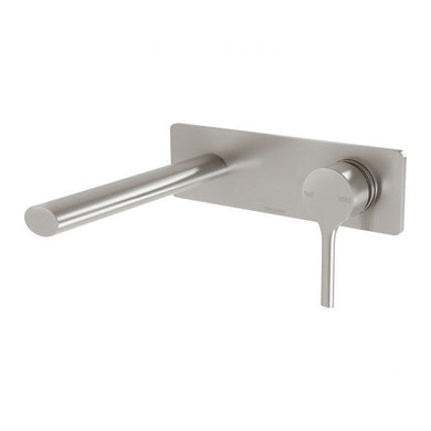 Phoenix Vivid Slimline Oval Basin/ Bath Wall Mixer Set 175mm | Brushed Nickel |