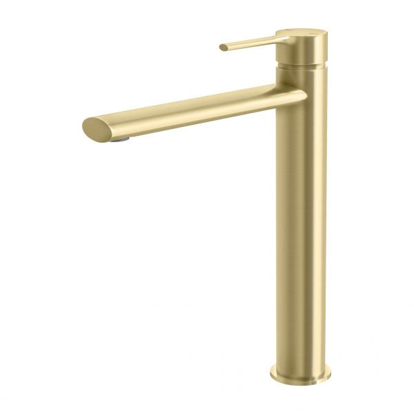 Phoenix Vivid Slimline Oval Vessel Mixer, Brushed Gold