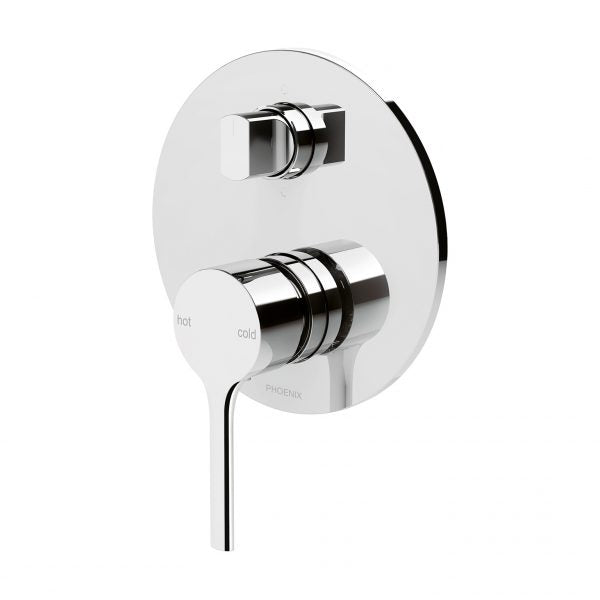 Phoenix Vivid Slimline Oval Shower/ Bath Diverter Mixer, Chrome