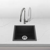 Volca 432mm x 432mm x 241mm Quartz Single Sink | Black | *Clearance Stock*