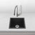 Volca 432mm x 432mm x 241mm Quartz Single Sink | Black | *Clearance Stock*
