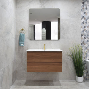 Alles 900mm Wall Hung Vanity Cabinet | Villara Oak Woodgrain |