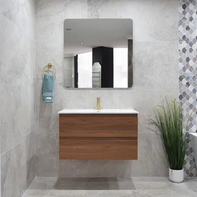 *Clearance* Alles 900mm Wall Hung Vanity Cabinet | Villara Oak Woodgrain |