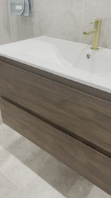 Alles 900mm Wall Hung Vanity Cabinet | Acacia Ash Woodgrain |