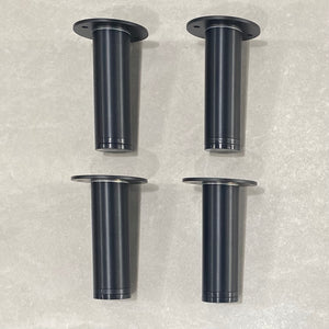 Adjustable Round Vanity Legs | Matte Black | Set of 4, 115mm to 175mm height