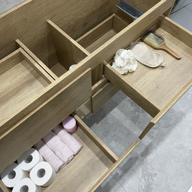 *Clearance* Alles 1200mm Wall Hung Vanity Cabinet | Alba Oak Woodgrain |