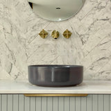 Kahm Round 355mm Above-Counter Basin, Matte Dark Grey