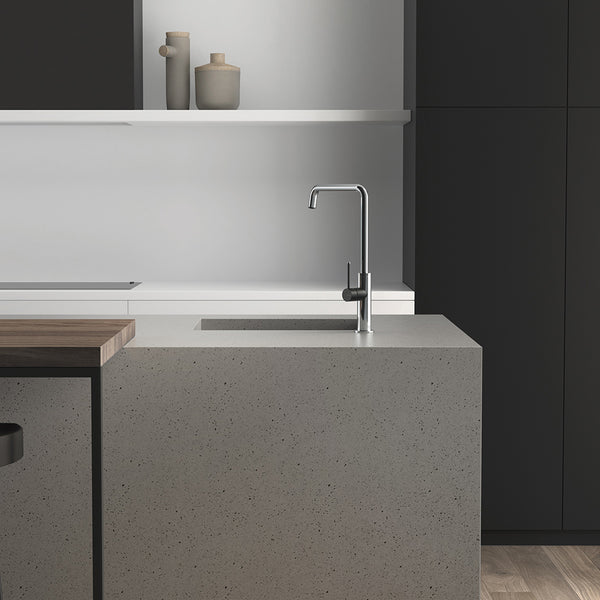 Phoenix Toi Sink Mixer 180mm Squareline | Chrome & Matte Black |