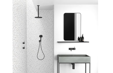 Phoenix Vivid Shower Rose 230mm Round | Matte Black |