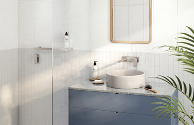 Phoenix Teel Wall Basin/ Bath Mixer Set 200mm | Brushed Nickel |