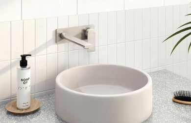 Phoenix Teel Wall Basin/ Bath Mixer Set 200mm | Brushed Nickel |